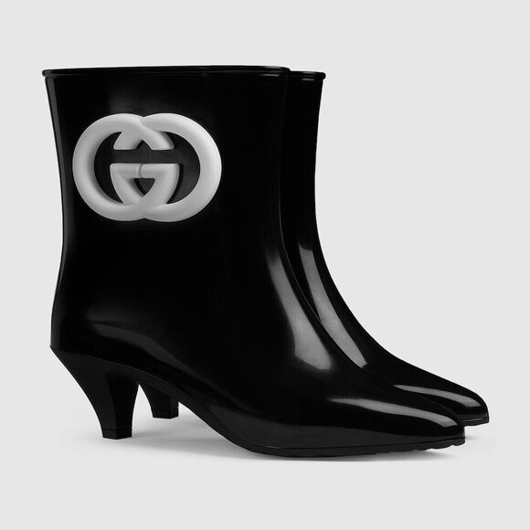 GUCCI Women's Interlocking G Rubber Ankle Boots - Picture 14 of 16